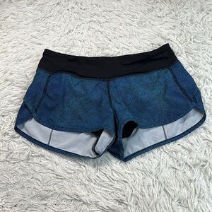 Lululemon Speed Short (4-way Stretch 2.5") Super Natural Blue Multi / Black